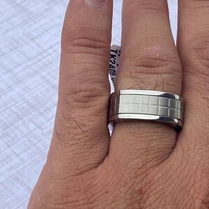 Men's Stainless Steel Square Watchband Style Ring Band size 10